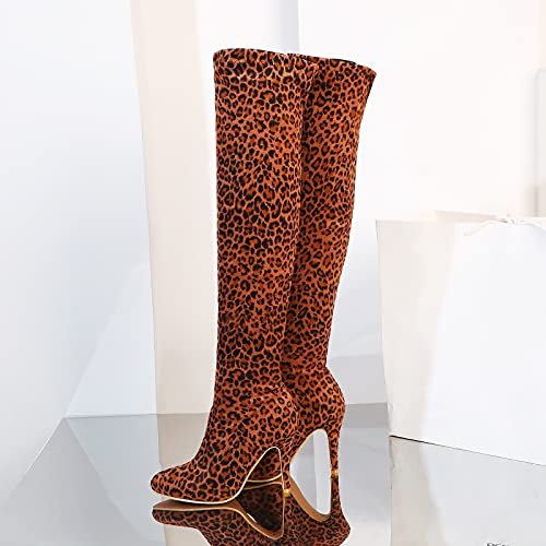 Cuissarde aiguilles talons hauts bottes extensibles pointues stretch