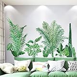 Tropical Plants Leaves Peel and Stick Wall Stickers, MODOWEY Waterproof Palm Tree Wall Decal Decor,