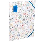 LEGO Stationery Sketchbook with Brick Plate - Multicored Hard Cover with Blue 4x6 Brick - 96 Blank Pages - 8.5