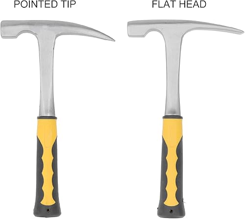 Miniatura 8 de Martillo geológico con punta puntiaguda, martillo de acero de alto carbono con arco, martillo geólogo con mango antideslizante para prospección de