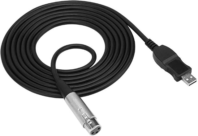 Eboxer USB to XLR Microphone Cable  USB Male to 3-Pin XLR Female Mic Link Converter Studio Audio Connector Cords for Computer Music Recording USB Microphone Cable (2.8m / 110.2inch)