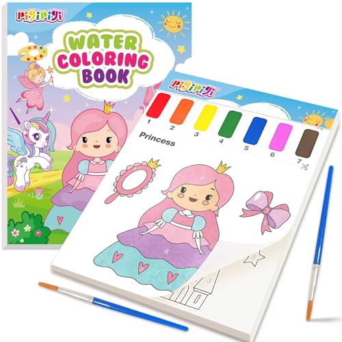 pigipigi Paint with Water Coloring Books for Toddlers: Mess Free Watercolor Painting Kit for kids - Arts and Crafts for Ages 4 5 6 7 8 Years Old - Travel Activities Birthday Christmas Toy Gift