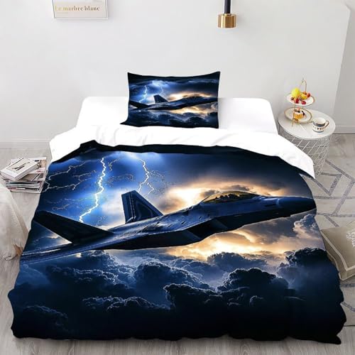 Housse de couette avion cadeau idéal enfant lit simple thème espace 135x200