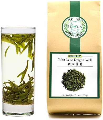 ELITEA Green Tea Loose leaf Quality Dragon Well Xi Hu Long Jing China Famous Green Tea Bulk 7.1 Ounce
