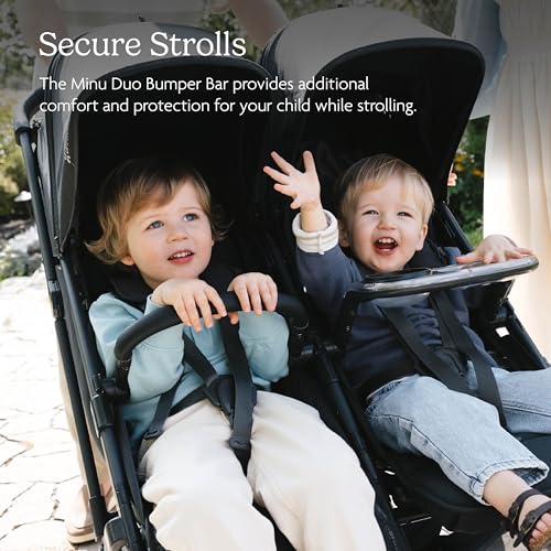 Image of UPPAbaby Bumper Bar for Minu Duo Stroller - Quick Attachment - Folds with Stroller - Chestnut