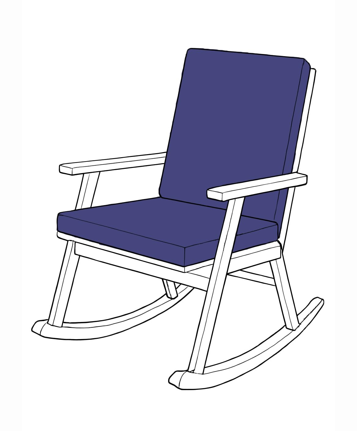 Sapphire Collection High Back Chair Cushion Seat Pad Waterproof for Garden & Patio Chairs 96x41x5cm Soft & Comfy Seat Pads for Indoor/Outdoor Use Foldable Durable Patio, Rocking Chair Pads (Purple)