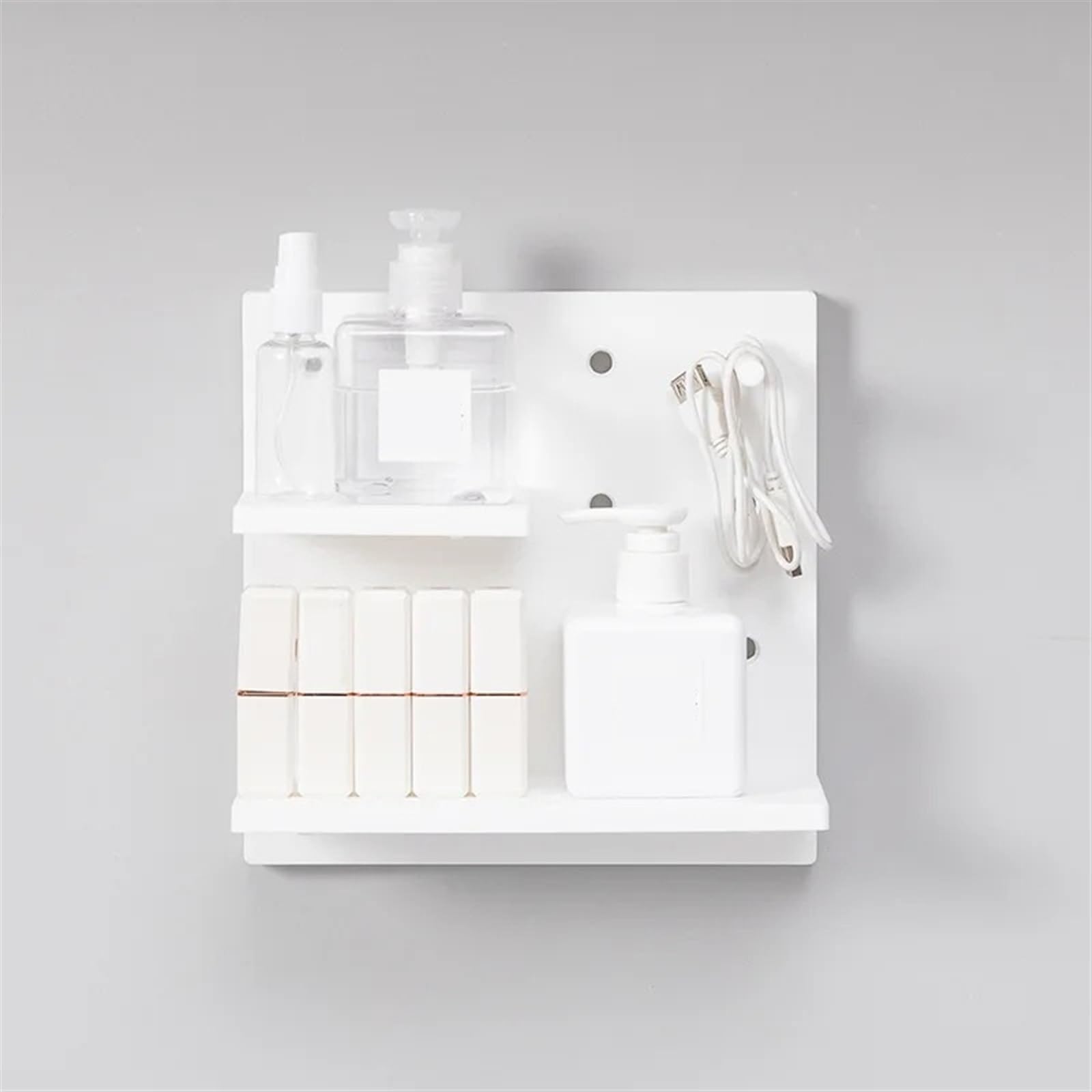 Lochwand zur Wandorganisation Kunststoff Loch Bord Wand Regal Lagerung Rack Perforation-freies Panel Schlafzimmer Pegboard Room Decor(WhiteX3)