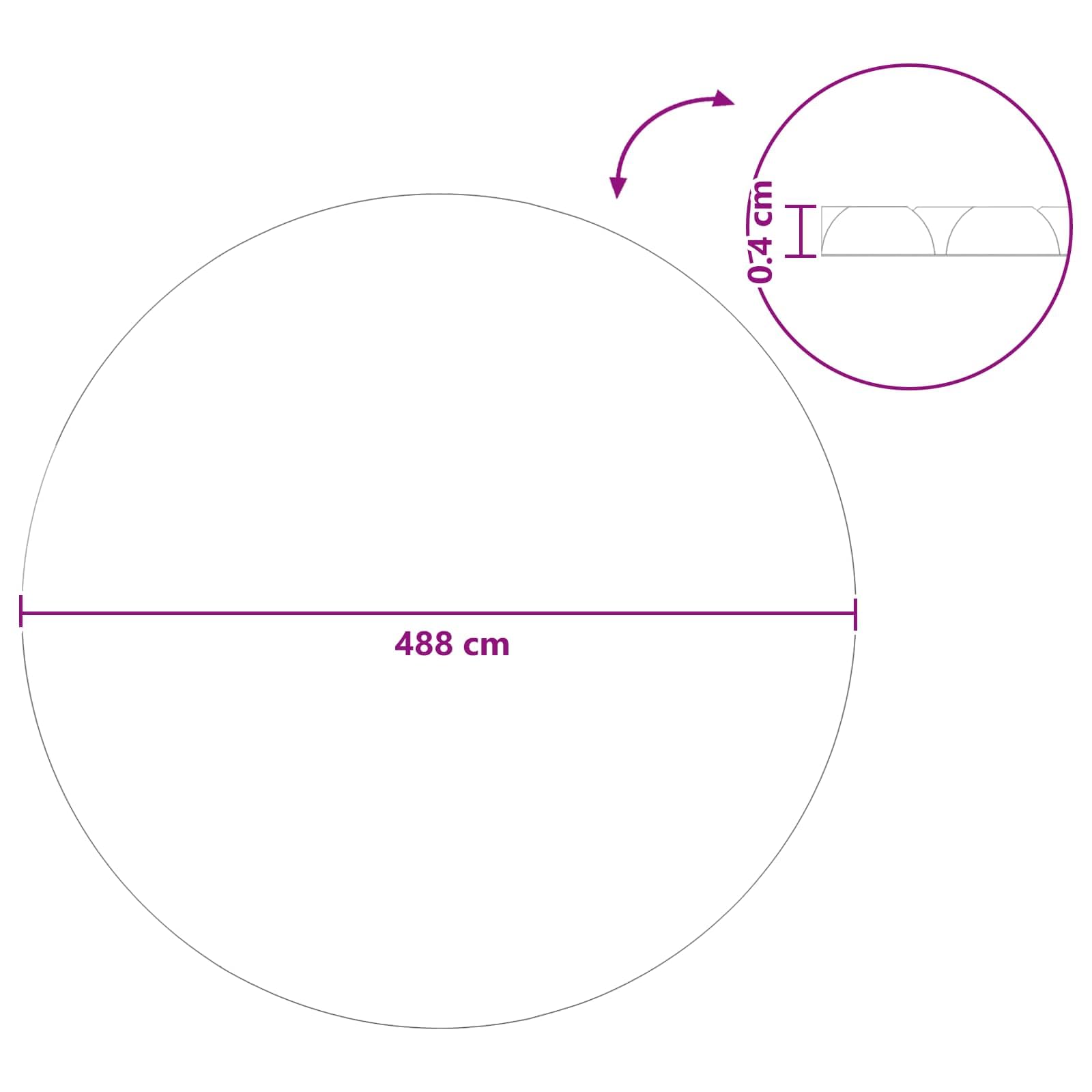 Cubierta solar extra fuerte PE azul Ø 488 cm redonda 400 μm cubierta piscina con cámaras de aire, cubierta de piscina para protección contra la evaporación, protección térmica