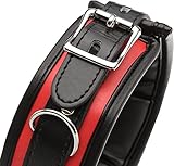 Greenpinecone® Erotik Bondage Leder Halsband mit Ring, Fetisch SM Fesseln Halsbänder mit leine in schwarz rot