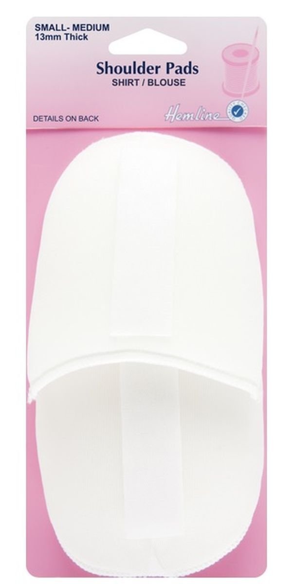 Hemline White Shoulder Pads Covered Raglan Shirt Blouse Small (12cm x 13cm x 13mm) 1 Pair Detachable Sew In H916.SM