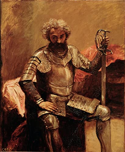 Affiche Mur Art Poster Homme en Armure Décoration Bureau Jean Baptiste Camille Corot