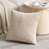 Fancy Homi Fundas de almohada decorativas color marrón de 20 x 20 pulgadas para sala de estar, 50 x 50 cm