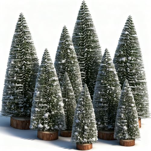 Mini Tannenbaum Deko Set – 9 Künstliche Kleine Weihnachtsdeko...