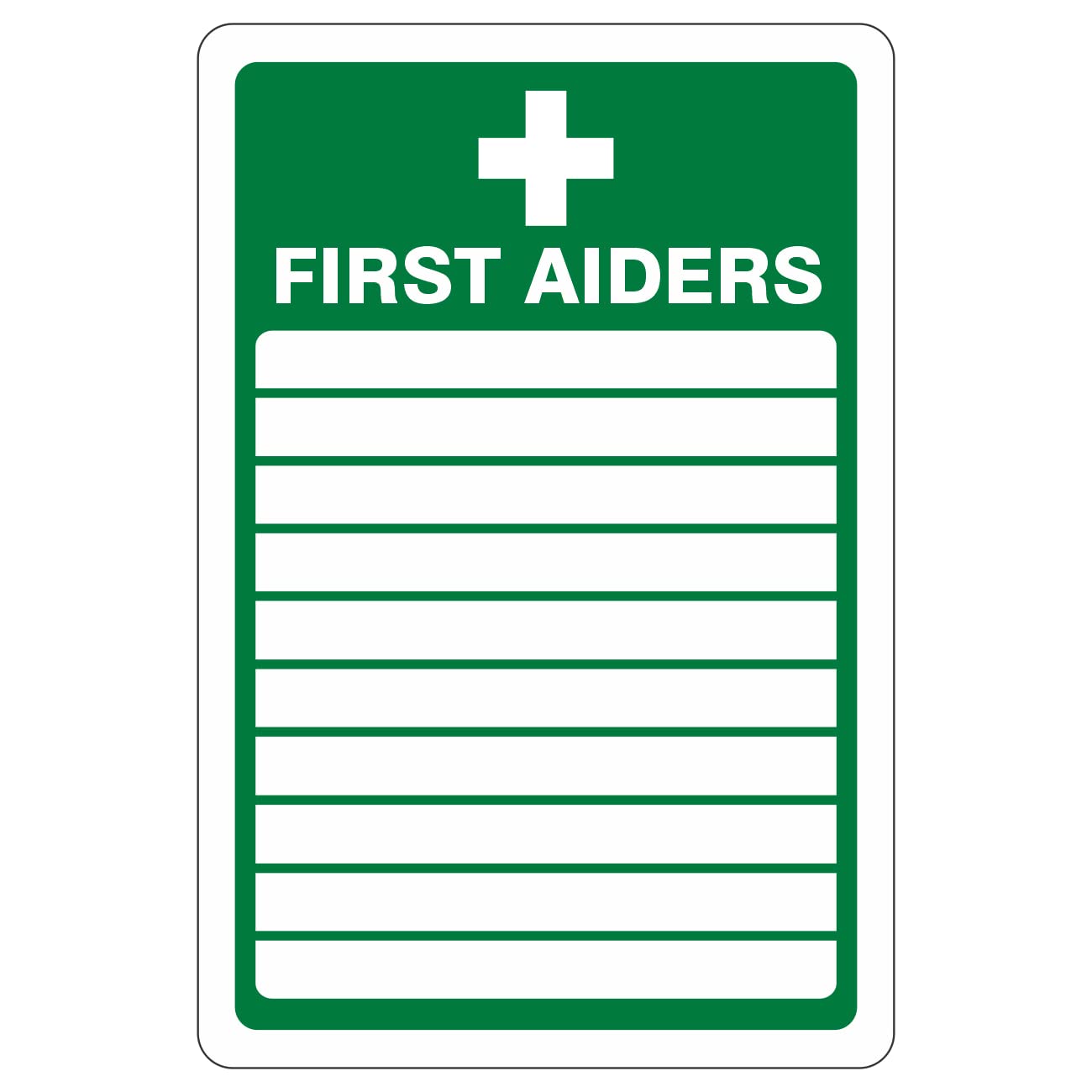 Lasting Impressions (Signs) Limited 200Mmx300mm First Aiders Sign Rigid Plastic