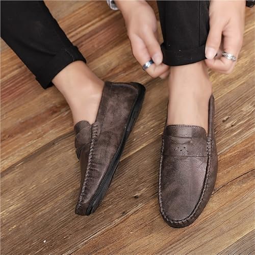 Men's Comfortable Loafers Solid Color Round Toe Flexible Slip Resistant Anti-Slip Prom Classic Slip-ons for Business Casual Office3