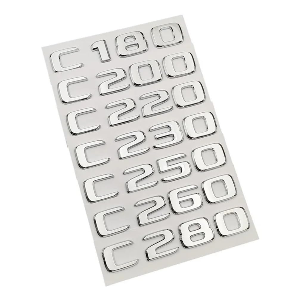 MAKAZHZZRM 3d ABS Logo C43 C63 AMG C180 C220 C300 C350 C200 Emblem Letters Sticker Car Trunk Badge Fit For Mercedes Benz W205 W204 Accessories(C200)