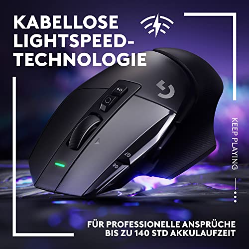 Logitech G502 X LIGHTSPEED Kabellose Gaming-Maus - Optische Maus mit optisch-mechanischen LIGHTFORCE Hybridschaltern, HERO 25K Gaming-Sensor, Kompatibel mit PC - macOS/Windows - Schwarz