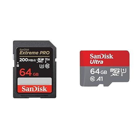 SanDisk Extreme Pro SD UHS I 64GB Card for 4K Video for DSLR and Mirrorless Cameras 200MB/s Read & 9