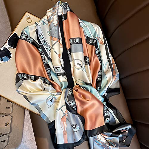 Image of Aufeel Fashion Scarves 100% Silk Felling Scarf Long Lightweight Sunscreen Shawls Wrap for Women Hair Scarves