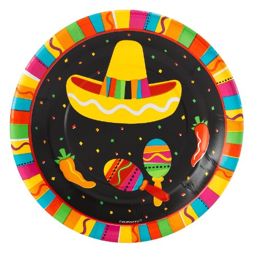 Amscan Fiesta Fun Round Plates, 7