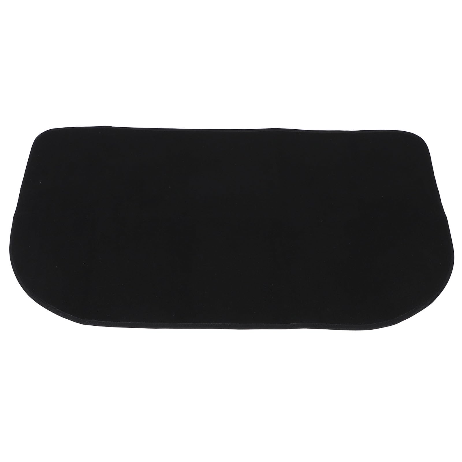 Lurrose Tappeto in Poliestere e Pvc Resistente alle Alte Temperature Forma Mezza Luna Nero Ignifugo Facile da Pulire per Caminetto per Interni ed Esterni