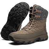 [NEARDREAM] スノーブーツ メンズ スノーシューズ 防寒 雪 冬用 ウィンターブーツ 登山 靴 ボア 裏起毛 ハイカット アウトドア 北海道 防滑 軽量 厚底 暖かい アーミーグリーン 26.5