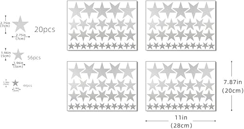 Miniatura 7 de Yuanan Calcomanías de vinilo con diseño de estrellas para cuarto de bebé, dormitorio, habitación de niños o niñas, sala de juegos, aula, sala de
