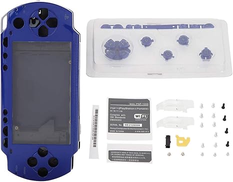 Fosaケースカバー 交換フルシェルハウジングpsp 1000 プレイステーションポータブル 1000コアゲームコンソール用のボタンキット ブルー