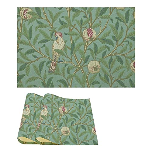 ssscase ウィリアムモリス鳥とポメグレネ ランチョンマット プレイスマット 雑貨 北欧 おしゃれ 洗濯 コットンリネン お祝い 洗える プレースマット ランチマット ギフト