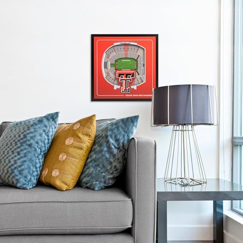 Image of YouTheFan Officially-licensed NCAA Stadium Series 3D Wall Art - multi-layer team stadium replica, detailed sports fan gift, indoor decor