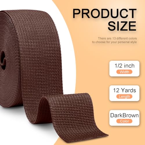 Image of CooBigo 12 Yards Webbing 1 inch & 1.5 inch & 2 inch Polypropylene Webbing Strap 1 Inch 1.5 Inch 2 Inch Wide Webbing Strapping for Bags /Lawn Chair /Pool Solar Cover DIY Crafting