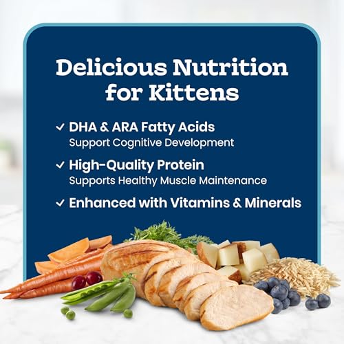 Image of Blue Buffalo Tastefuls Chicken Pate for Kittens, Real Chicken First, Wet Cat Food Made with Natural Ingredients + DHA & ARA for Cognitive Development, 3-oz. Cans (24 Count)