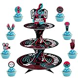 Animsco Music Cake Topper and Cupcake Stand 25Pcs Birthday Party Decorations for Girl Music Party Th