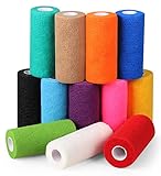 BANDVET WRAP Self Adhesive Bandage Wrap - Pack of 12 Assorted Colors, Non-Woven, Breathable & Water-