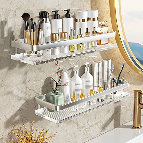 Étagère de douche en acrylique sans perçage pour organiser une salle de bain moderne