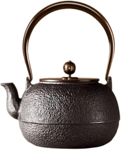WTQZFRNSB Ceramic Teapot, 1.4L/1400ML Tea Pots Cast Iron Teapot Iron Pot Tea Kettle Personality Kettle Teapot for Family Afternoon Tea Cast Iron Tea Kettle/9874