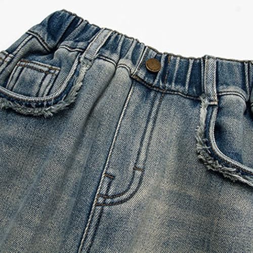 Girls Baggy Wide Leg Jeans Elastic Waist Denim Pants Teens Vintage Casual Jeans Trousers with Pockets Streetwear Clothes4