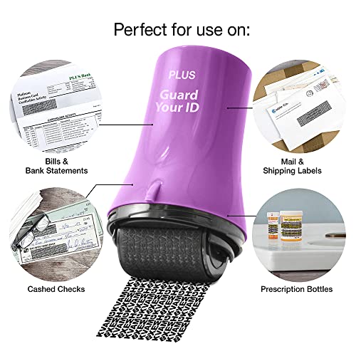 Image of Guard Your ID Wide Advanced Roller 2.0 Identity Theft Prevention Security Stamp Purple