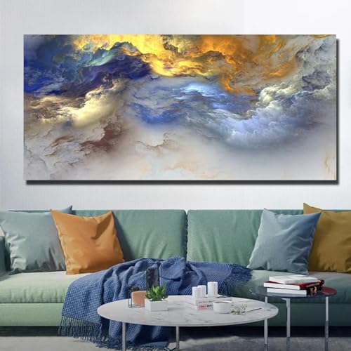 Peinture nuages abstraits colorés de qualité galerie 80x160 cm