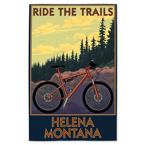 Lantern Press Helena Montana Mountain Bike Wall Art