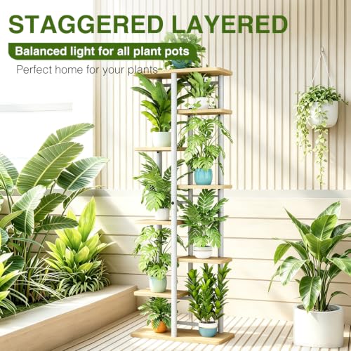 Image of LINZINAR Plant Stand Indoor 4 Tier Metal Corner Tall Flower Shelf