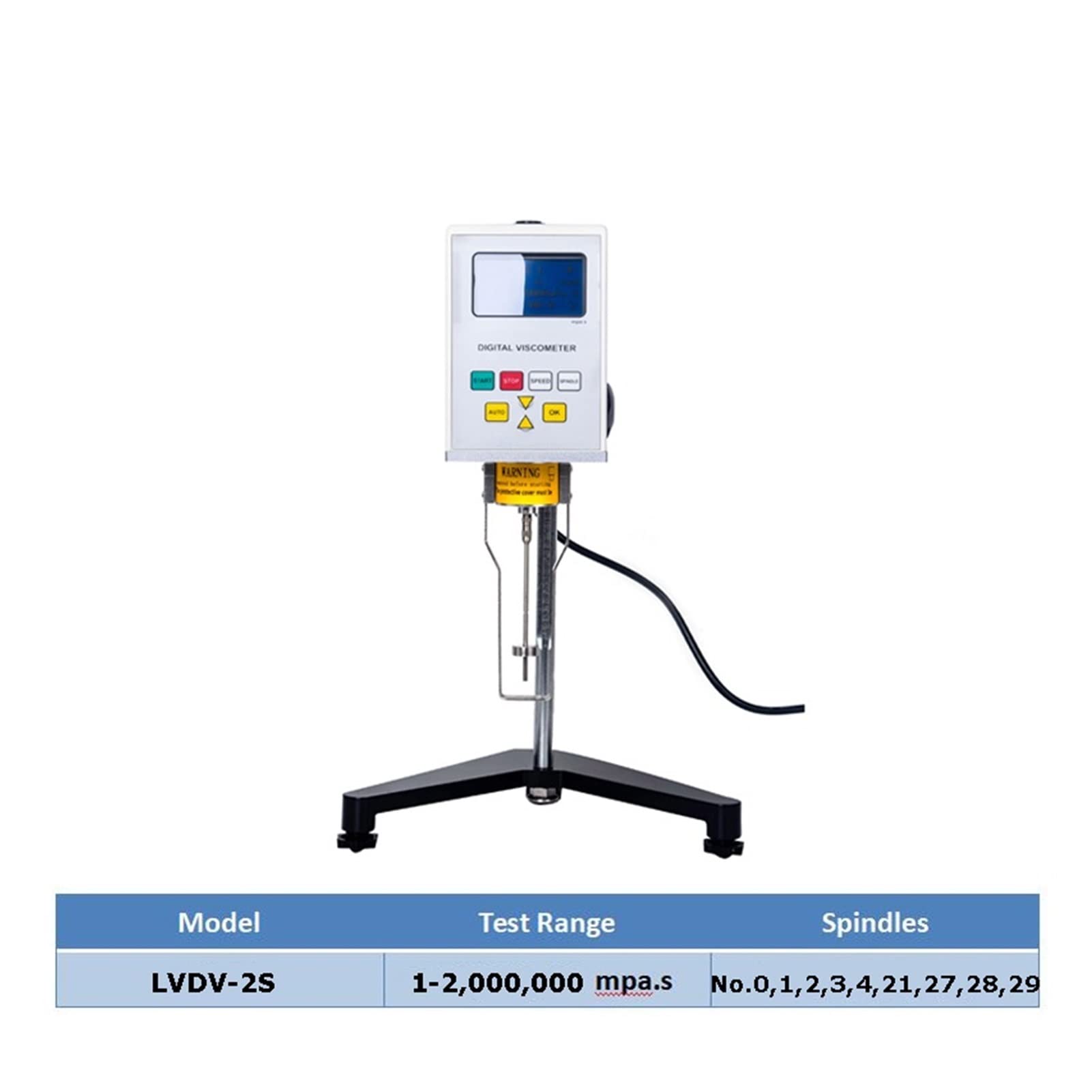 Viskositätsmessgerät, Nr. 0/1/2/3/4/21/27/28/29 Spindeln 1-2.000.000 MPA.S Laborviskosimeter mit 25 Drehzahlgeschwindigkeiten LVDV-2ST Viskosimeter,Rotationsviskosimeter(RV-6M (NDJ-9S))