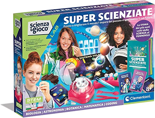 CONTENUTO: Una centrifuga per l'estrazione del DNA e vari strumenti per realizzare esperimenti di chimica e biologia, semi, torba e vasi per esplorare il mondo della botanica. Contiene anche pianeti glow in the dark, un puzzle che riproduce il Sistema Solare e cartonati per scoprire e approfondire il lato divertente della Logica e del Coding