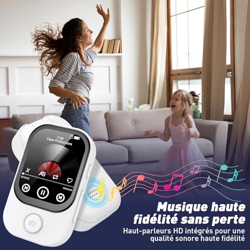 Lecteur MP3 blanc 64Go, cadeau idéal avec album photo et e-Book