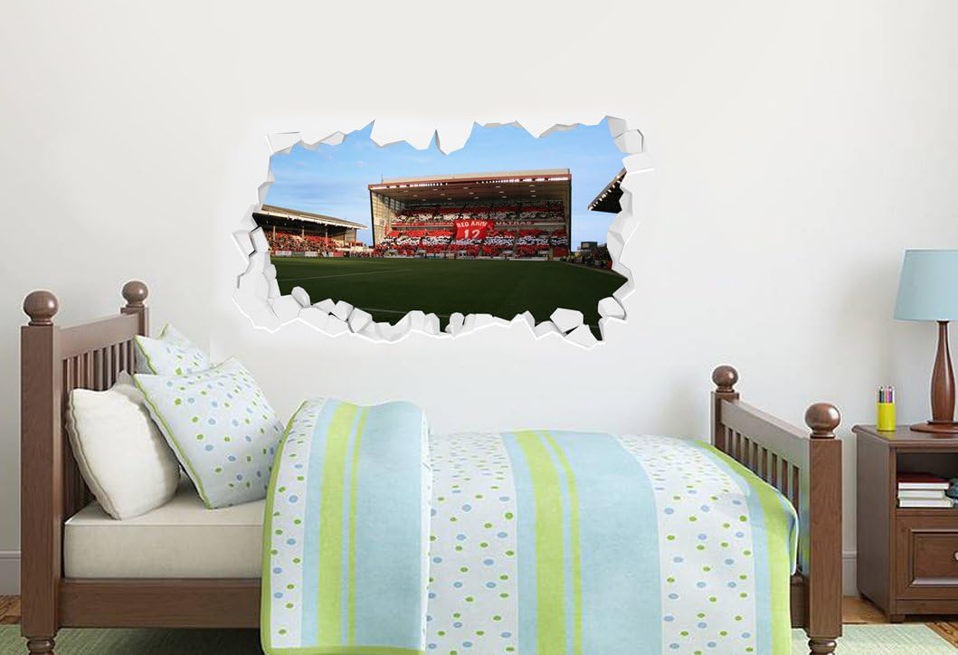 Beautiful Game Aberdeen Football Club Official Full Pittodrie Stadium Wall Smash Sticker Decal Mural (90Cm X 60Cm)