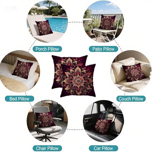 Housse coussin 80x80cm imperméable en velours violet avec zip