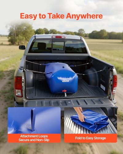 Image of VEVOR Water Storage Bladder 63.4 Gallon Large Capacity Water Bag, Portable & Collapsible Soft Waters Container, Leakproof & Tear-Resistant PVC Emergency Waters Storage Tank for RV Truck & Outdoor Use