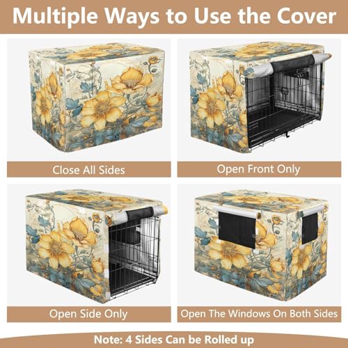 Housse de cage chat et chien imperméable extérieure intérieure peinture fleurs
