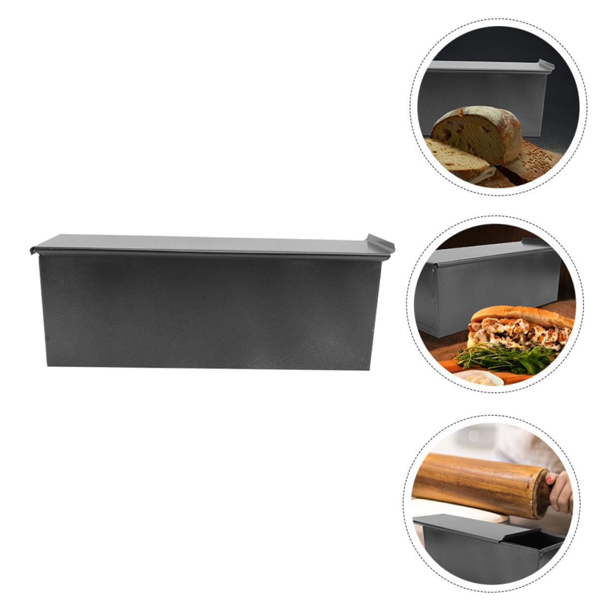 Molde Antiadherente para Hornear Pan Tapa de Hierro Negro | Ligero y Portátil, Fácil de Limpiar, Estructura Simple, Adecuado para Casa y Cheesecake
