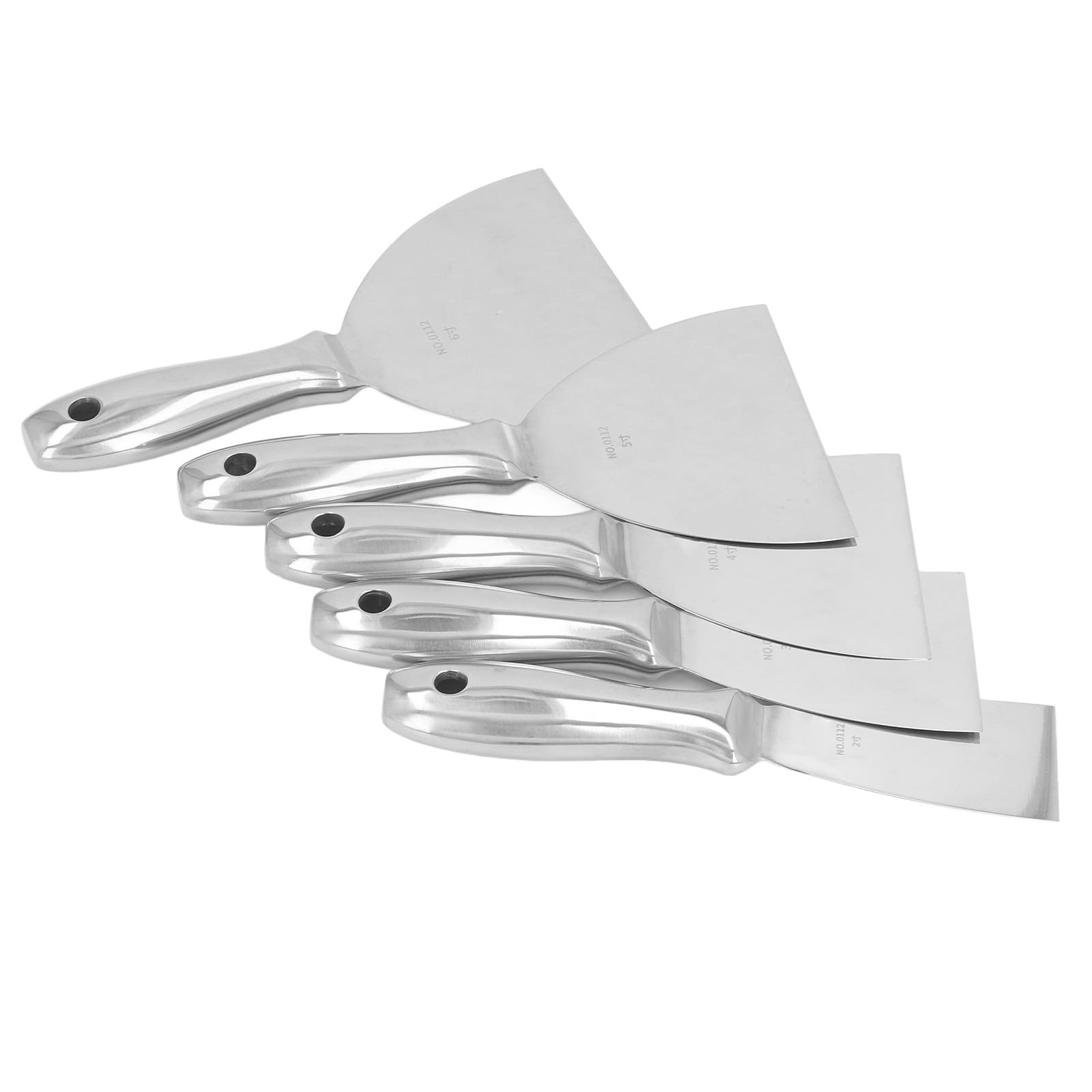 LiebeWH Set di Raschietti per Stucco in Acciaio Inossidabile da 2 Pollici a 6 Pollici Kit di Raschietti per Stucco in Metallo 5 Dimensioni per la Pulizia delle Fughe di Intonaco, Riparazione di
